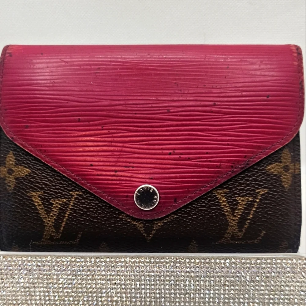 Louis Vuitton Brown Monogram and Pink Epi Leather Continental Wallet